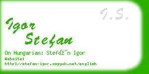igor stefan business card